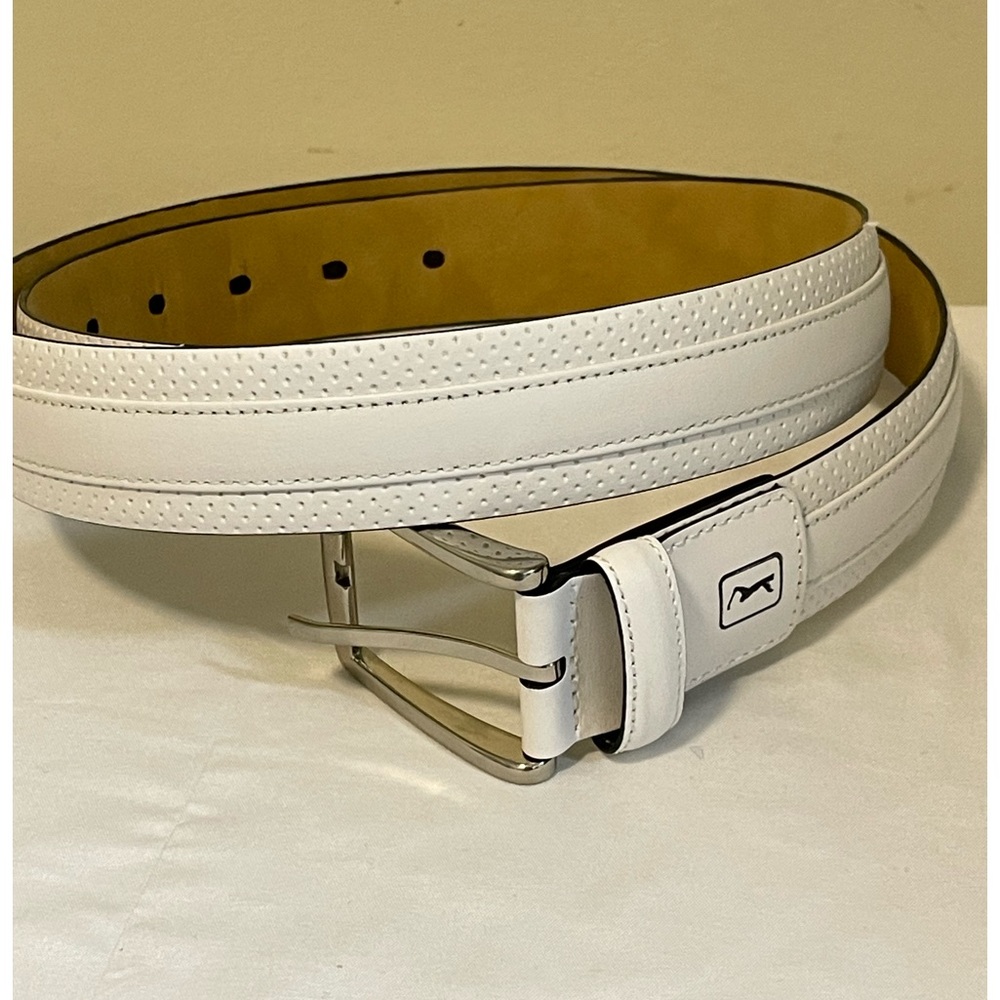 PGA Tour White Leather Belt